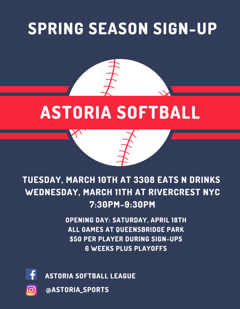 Spring Softball SignUp Info Sports Leagues in Astoria & LIC!